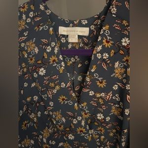 Monteau Los Angeles  floral peplum faux wrap top size small